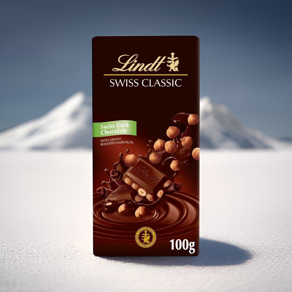 香港进口网红代购新年礼盒节日送礼经典瑞士莲纯味榛子朱古力100G