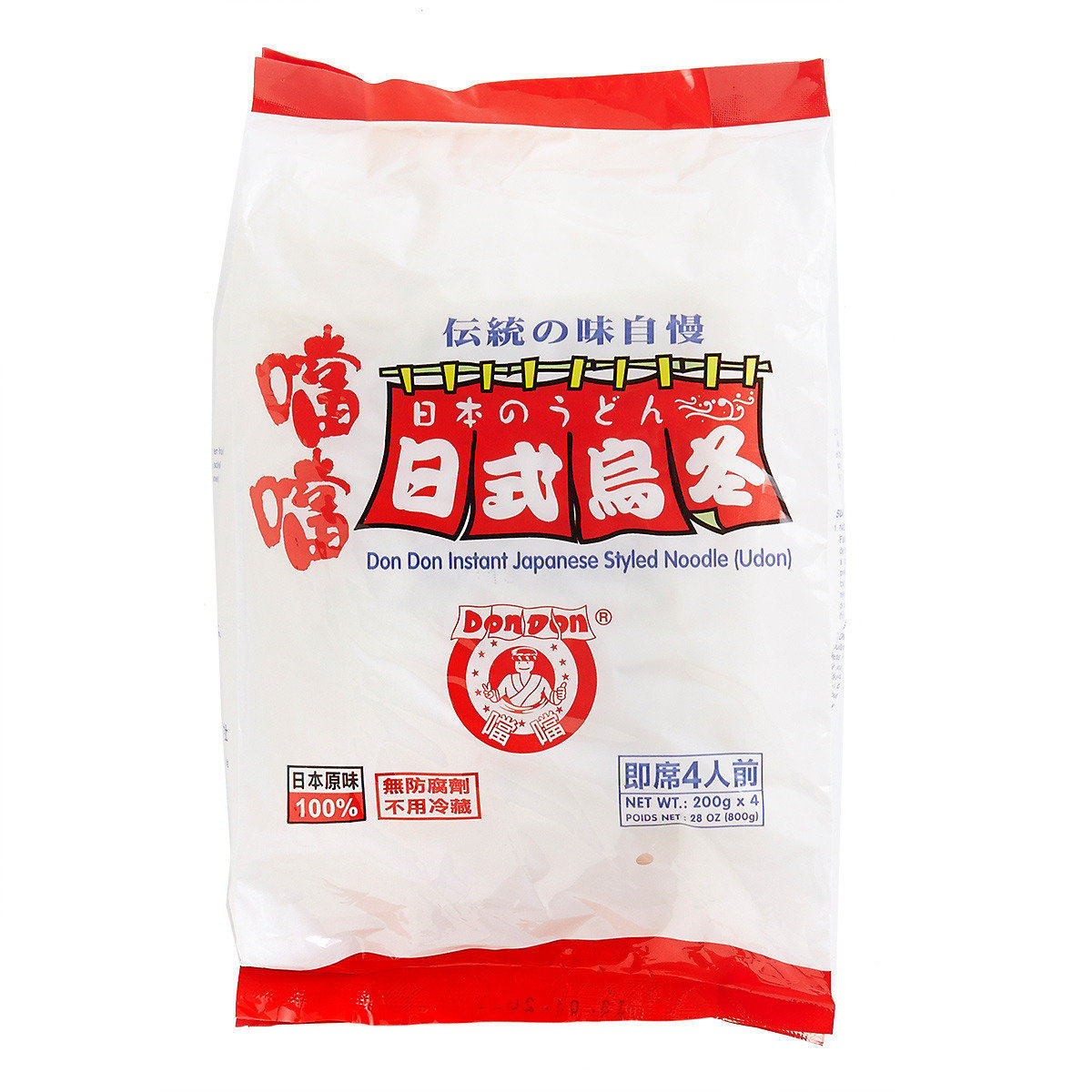 香港进口当当 日式乌冬200克x4开水冲泡袋装速食即食方便面小包装