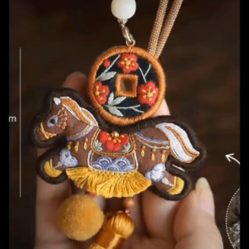 成品手工七夕生肖马上有钱香囊包刺绣平安福符车挂件羊年生日礼物