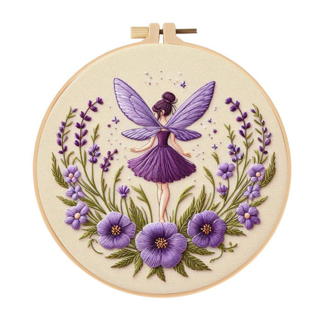 [成品 ]手工刺绣Flower Embroidery KIT花仙子挂画圣诞节礼物Book