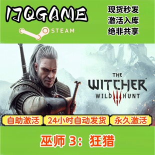 巫师3狂猎 STEAM游戏全球区激活码cdk全dlc 永久入库