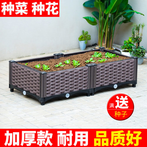 阳台种植箱天台楼顶菜园户外种菜专用箱加深花盆户外绿植果树花箱 - 封面