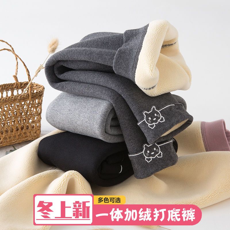 女童加绒加厚打底裤冬季