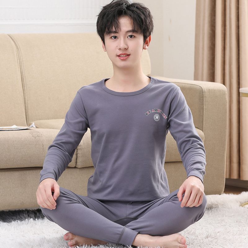 青少年秋衣秋裤套装男大