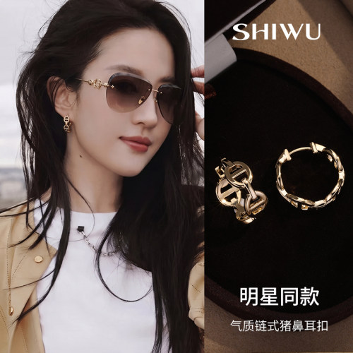 饰悟明星同款金属圆环耳环