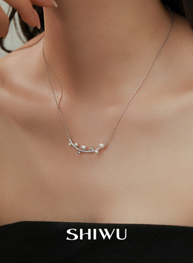 人鱼眼泪珍珠锆石小众锁骨链