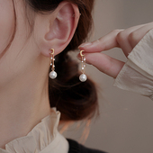 高级感法式 爆款 珍珠耳钉 耳饰女耳环2026新款 流苏珍珠耳环轻奢法式