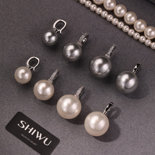 饰悟单颗珍珠吊坠万能扣单坠配件