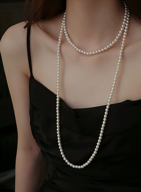 长款珍珠项链毛衣链秋冬轻奢高级感叠戴项链颈链女款2026新款爆款