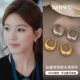 高级感适合圆脸耳饰 爆款 赵露思同款 水滴耳环耳扣素圈耳环2026新款