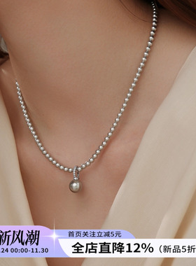 饰悟施家真多麻灰珍珠项链女款