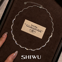 设计师复古法式项链高级感重工锆石满镶女百搭颈链轻奢小众锁骨链