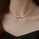 轻奢小众设计感简约气质百搭高级感 海蓝宝珍珠项链S925纯银法式