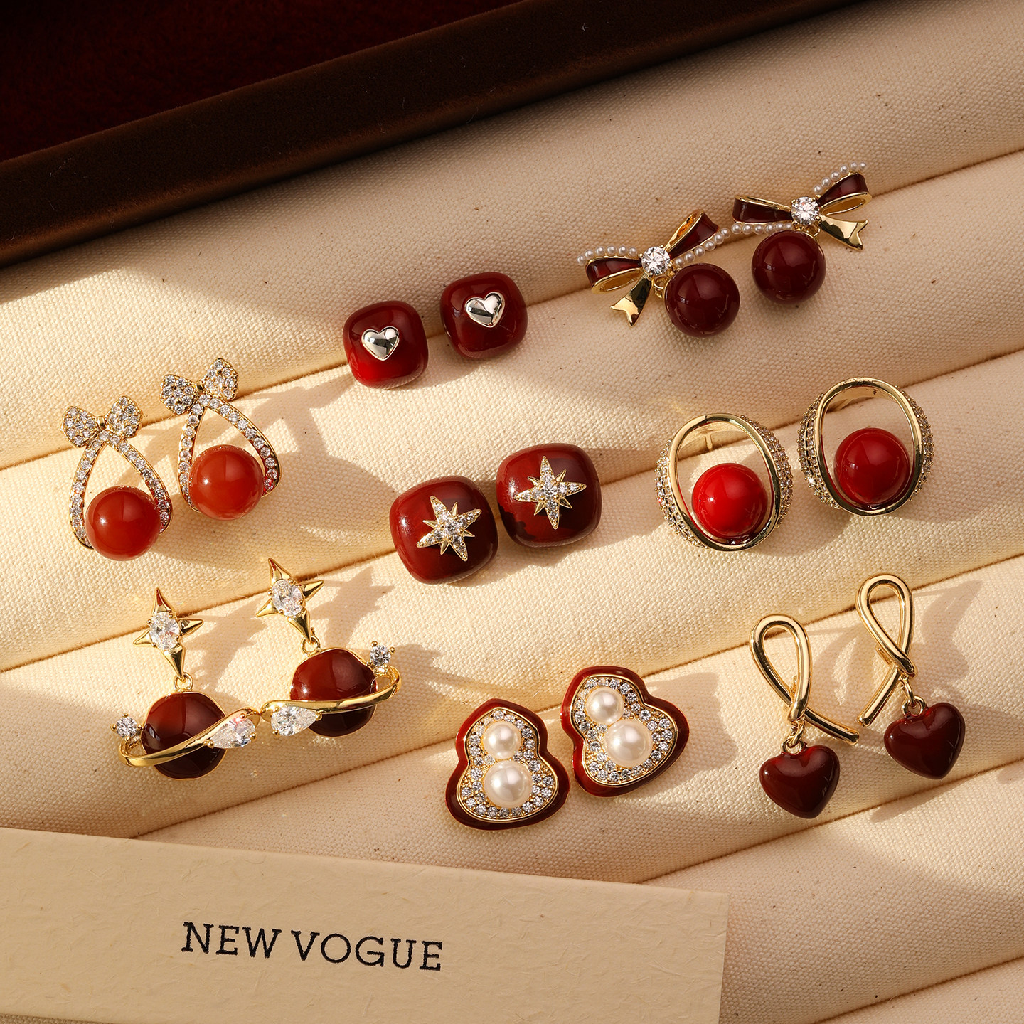 2026新年耳饰女红色耳环女复古气质高级感爱心新年氛围感耳钉耳扣,饰品/流行首饰/时尚饰品新,耳环,淘宝优惠券,粉丝福利购,淘宝优惠卷