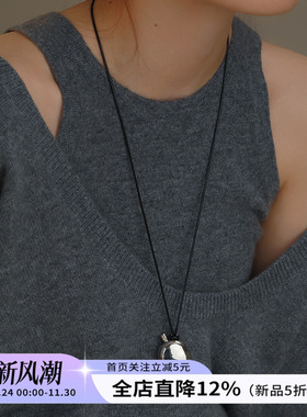 饰悟合金长款吊坠女酒壶设计项链