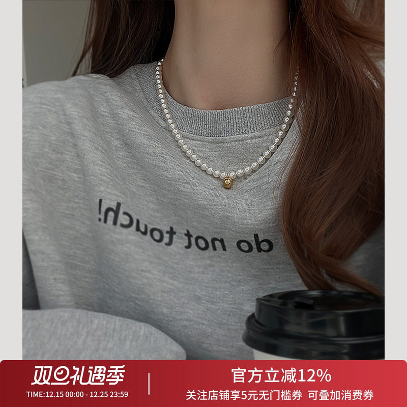 饰悟小金珠珍珠毛衣链女高级感