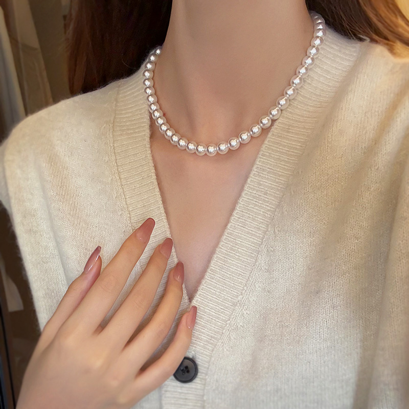 饰悟银饰冰雪澳白珍珠项链女