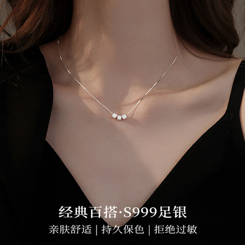 饰悟925纯银女碎银子项链网红款