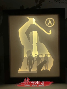 信仰纸雕灯 半条命周边 CS游戏相框DOOM光晕Halo生化末日3D光影画