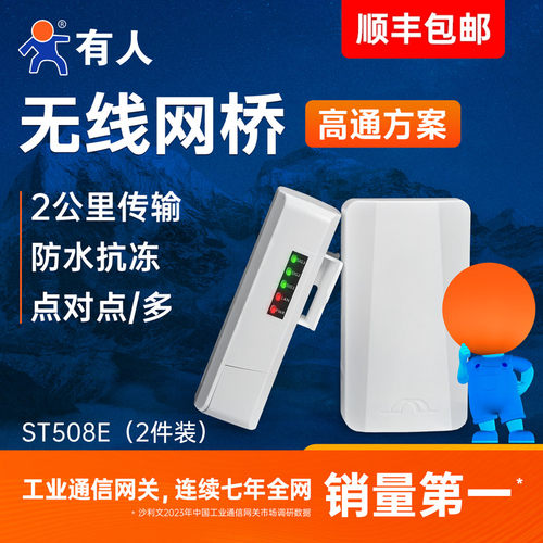 有人户外5.8G无线网桥2公里传输