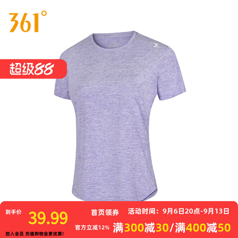 361°运动T恤2026夏季新款圆领短T恤女子常规舒适上衣