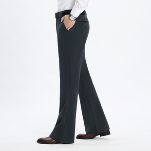抗皱百搭弹力直筒裤 商务休闲裤 加厚 高端毛呢弹力微喇叭裤 秋冬新款
