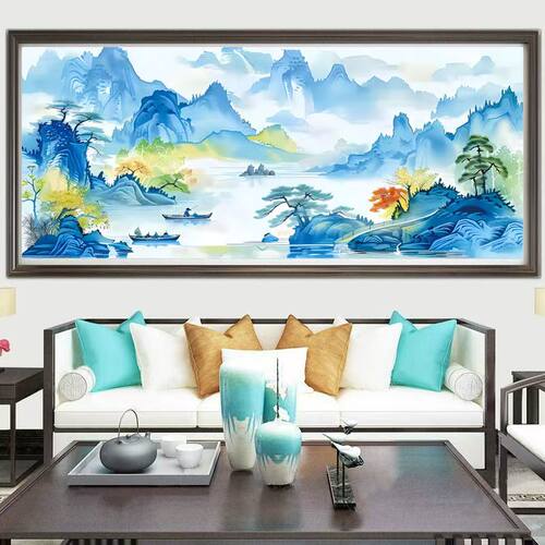 【加厚绣布】春江水暖图十字绣35色满绣无勾边中国风简约现代唯美