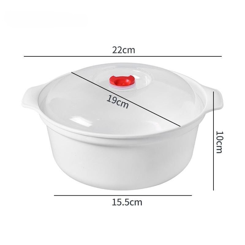 微波炉专用饭盒加热菜器皿蒸盒泡面汤碗圆形餐具塑料带盖子容器