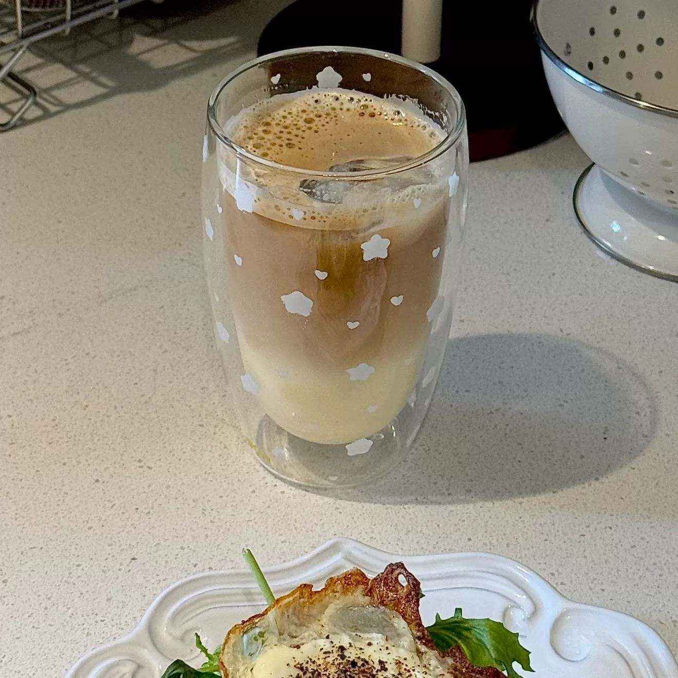 小众元素双层玻璃杯高颜值ins风大容量耐高温家用喝水牛奶情侣杯