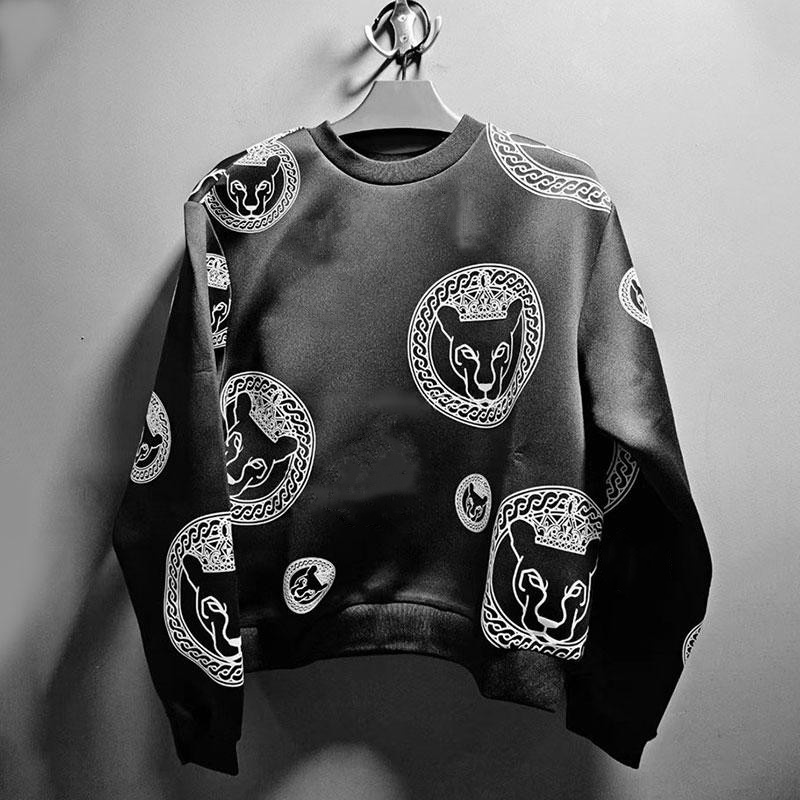 男士卫衣圆领套头印花休闲长袖