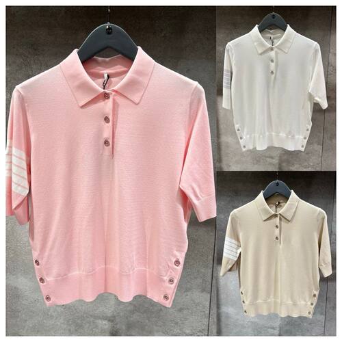 高尔夫服装26春夏季新款女士翻领骷髅头纯色针织衫休闲透气户外