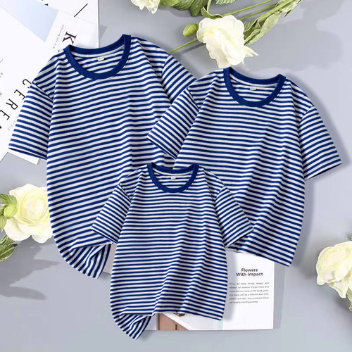 儿童演出服亲子装班服纯棉海魂衫