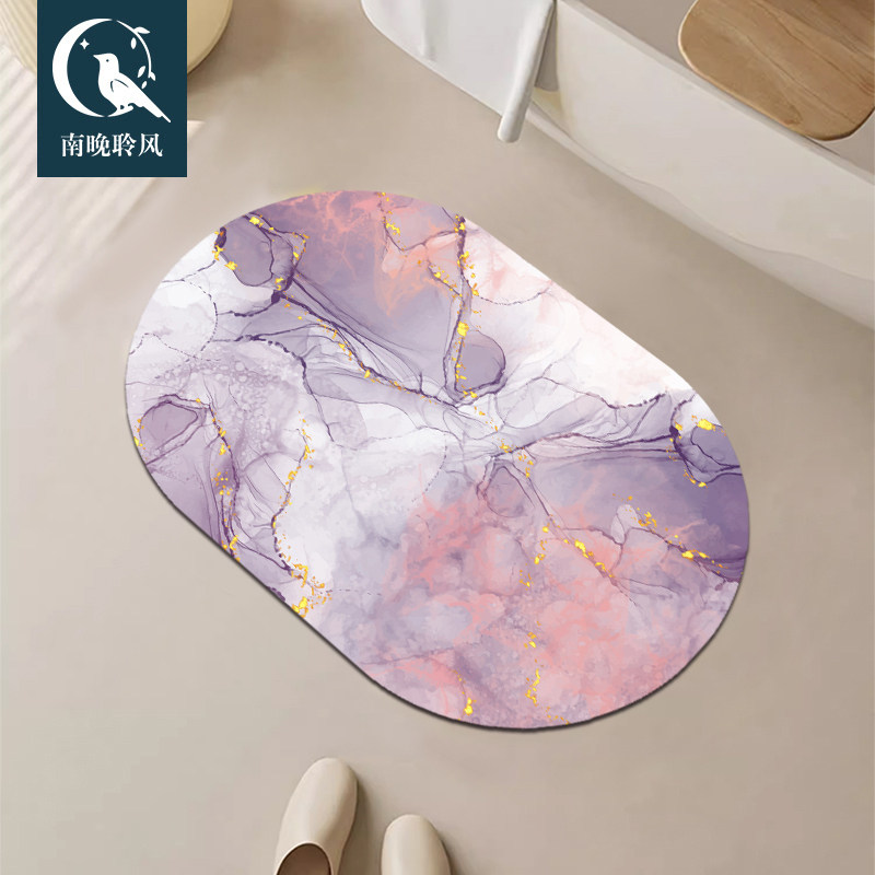 高级感硅藻泥地垫家用浴室脚垫防水防滑地毯卫生间门口吸水门垫子