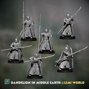 高等精灵战士持矛造型28mm第三方指环王战棋子模型桌游魔戒跑团