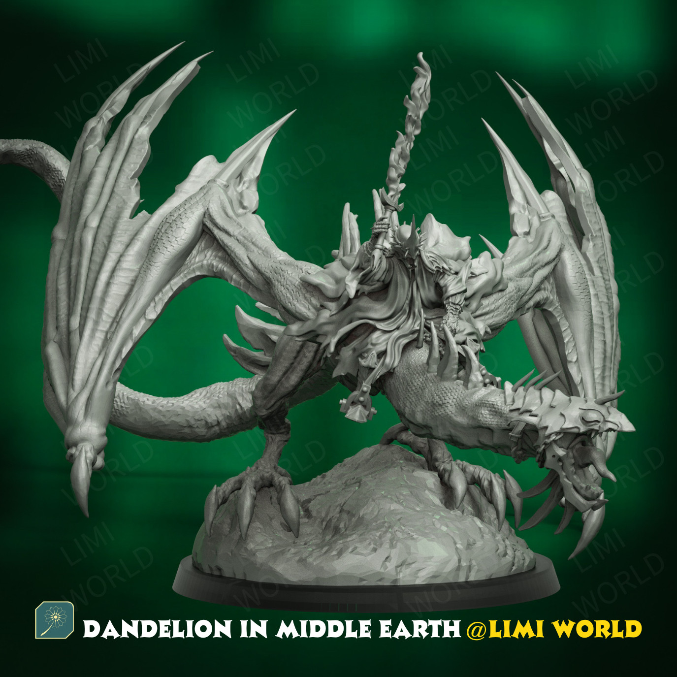 指环王戒灵骑堕落飞兽双造型第三方指环王战棋树脂跑团手办模型