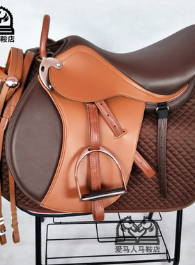 新款英式综合鞍双肚带马鞍子大小矮马鞍马场教练马术专用鞍