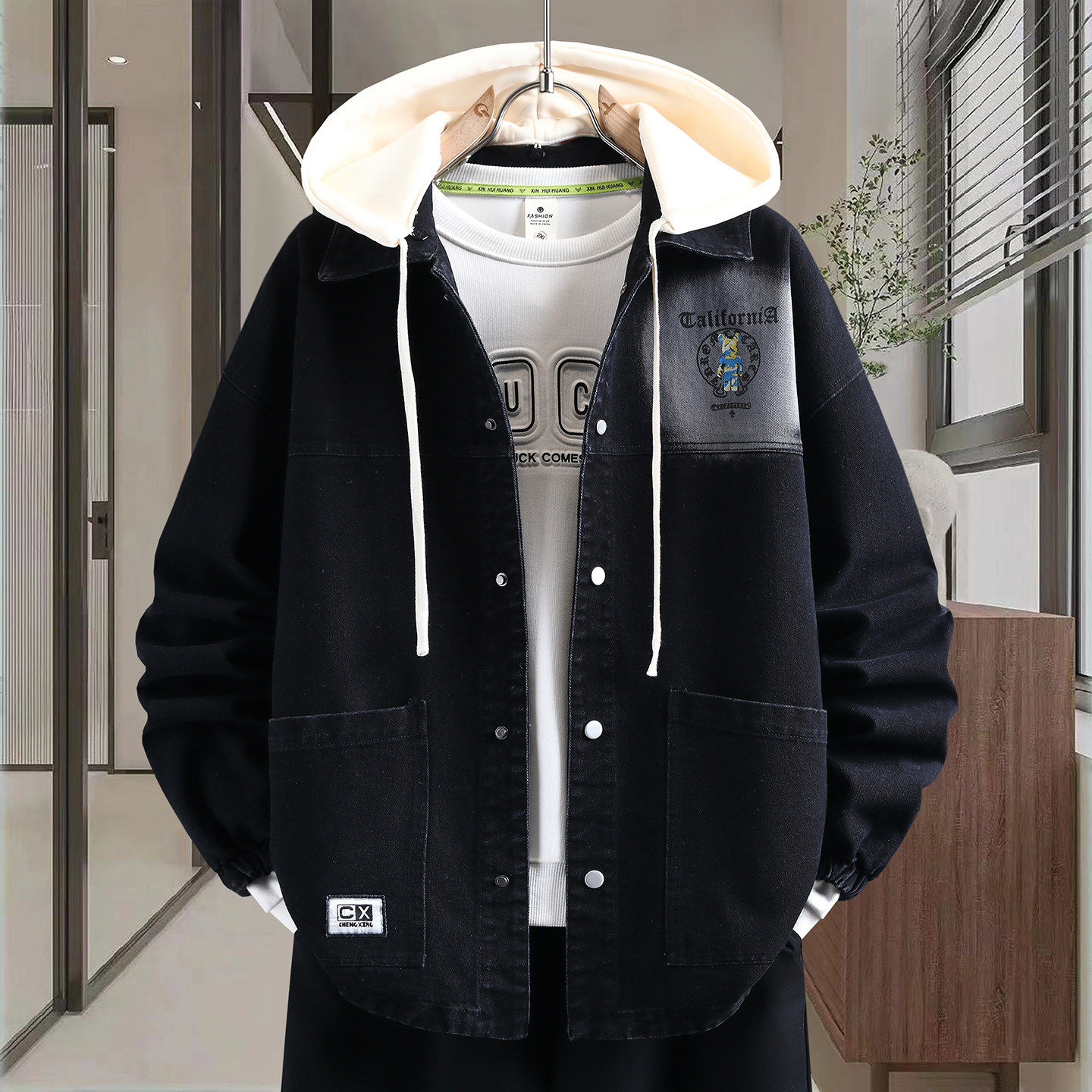 牛仔外套男孩春秋季新款潮流帅气青少年初中高中学生大童春装夹克