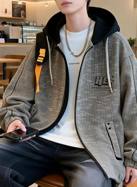 春秋季新款外套男生初中高中学生宽松夹克青少年帅气大童春装褂子