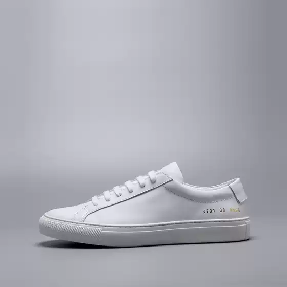 Comm White Shoes Handmade Couple Style Genuine Leather Top Layer Cowhide Lining Flat Sole Sneakers