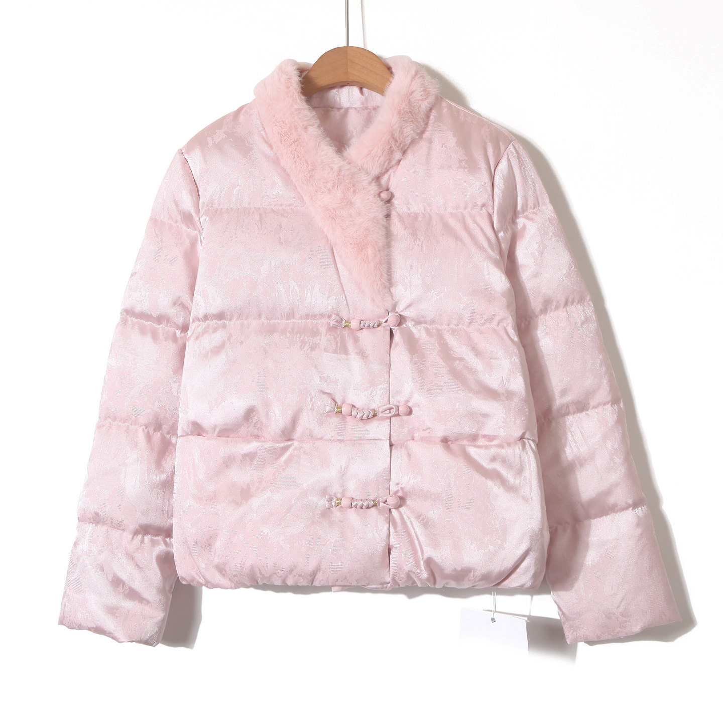 新中式国风提花水貂毛羽绒服女冬季新款小个子白鸭绒保暖短款外套,女装/女士精品,羽绒服,淘宝优惠券,粉丝福利购,淘宝优惠卷