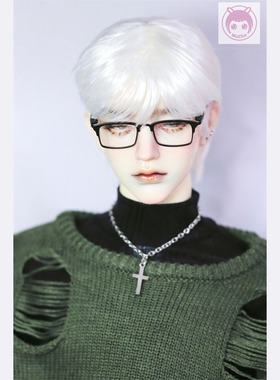 【嗨芙fun】现货bjd娃娃假发3分手改仿马海毛 白色/黑色/黑棕