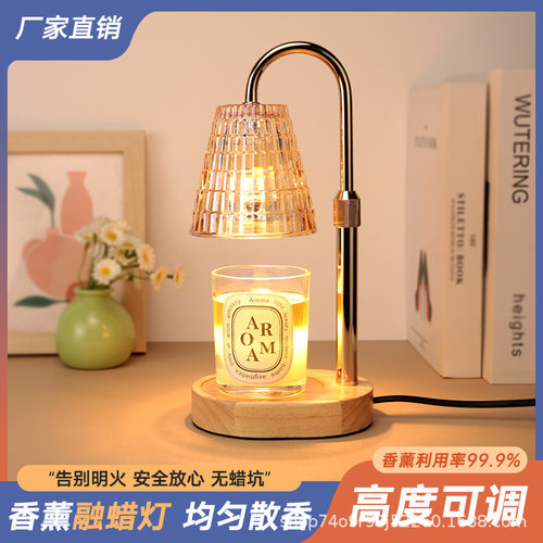 ins风浮雕玻璃杯无烟香薰台灯