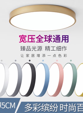 宽压led卧室吸顶灯110V简约走廊过道灯具圆形三防灯卫生间阳台灯