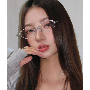 韩剧女主同款镶钻素颜眼镜框
