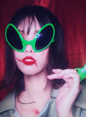 抖音网红小水牛于谦同款变身ET外星人眼镜土酷派对夸张搞怪墨镜