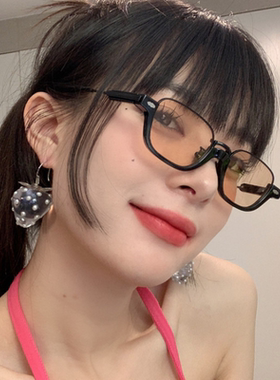 纯欲半框眼镜女韩版潮2025新款网红同款复古墨镜女ins风太阳眼镜