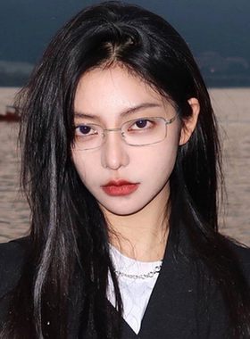 长方形金丝眼镜女网红款素颜眼镜框防蓝光辐射近视可配度数韩版潮