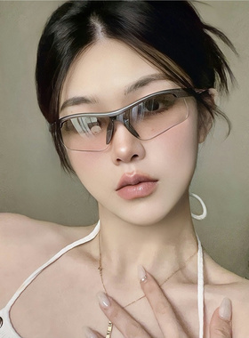 跑步防晒眼镜女骑行登山户外运动太阳镜男护目防风猫眼墨镜未来感