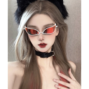 海贼王多弗朗明哥同款太阳镜二次元装饰眼镜女赛博朋克猫眼墨镜男