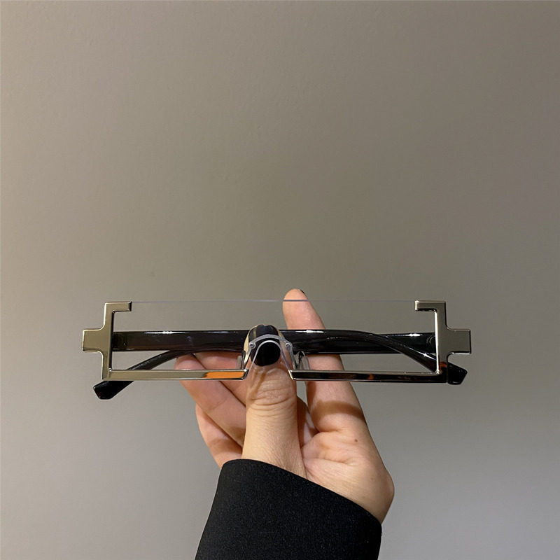 直播道具复古y2k科技未来感金属长方形一体式墨镜男ins太阳眼镜女